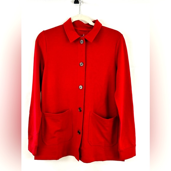 Cuddl Duds Comfortwear Button Front Jacket Red Front Patch Pockets XS - Picture 2 of 9